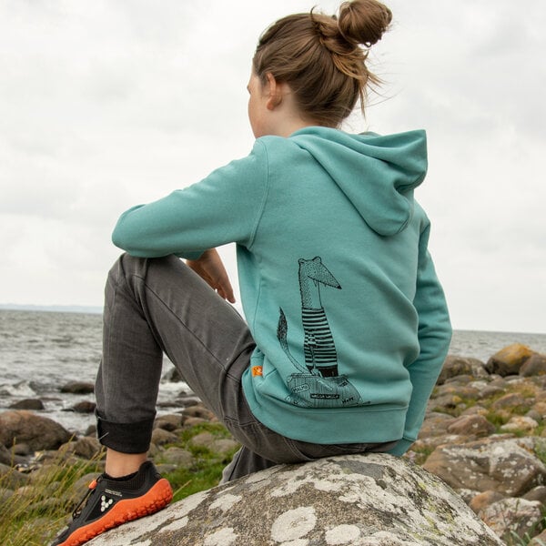 Cmig Kinder Hoodie Reisewiesel in teal monstera von Cmig