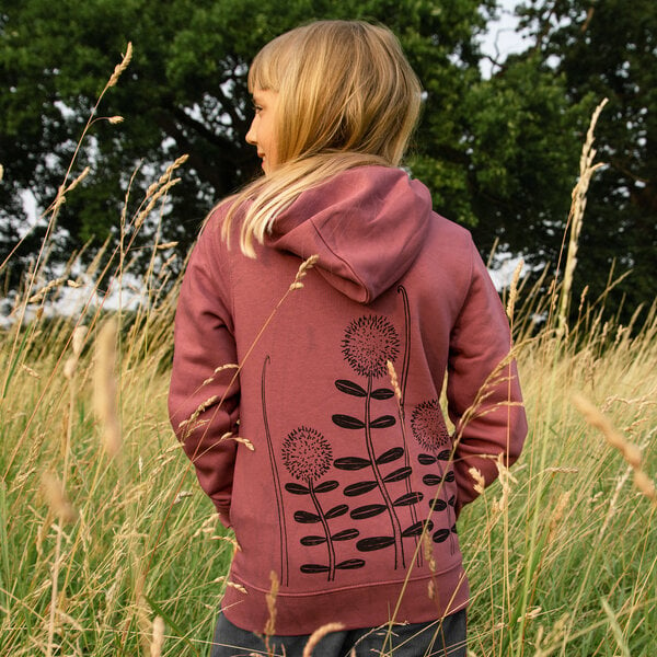 Cmig Kinder Hoodie Waldblumen in hibiscus rose von Cmig