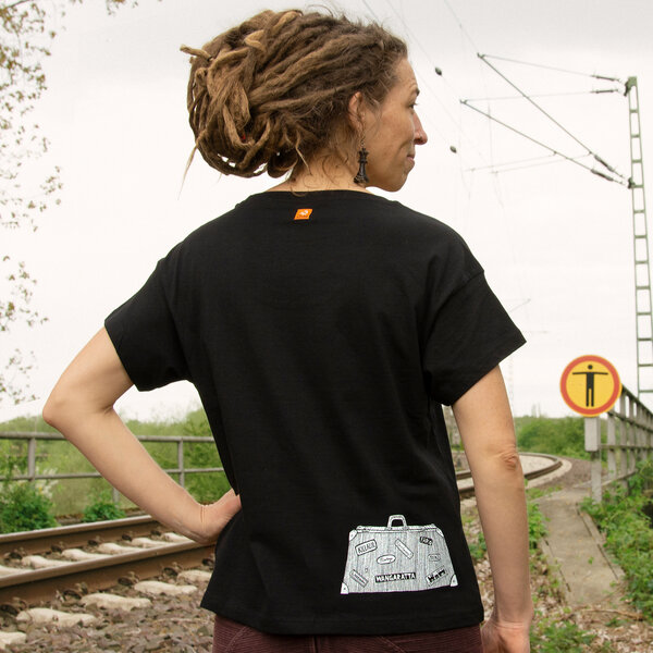 Cmig Reisekoffer T-Shirt für Damen in schwarz von Cmig