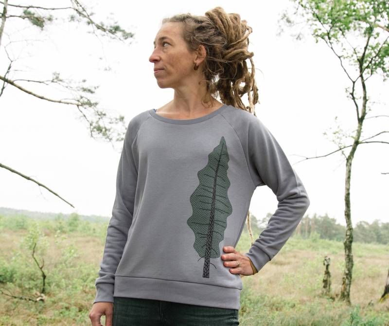 Bio Pullover Damen Tanne in Lava Gery/Sweatshirt Zum Wandern Nachhaltige Mode Sweatshirt Baum Pullover von Cmig