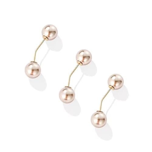3 Stück/Set Doppelperlen Imitation Perle Brosche Pins für Pullover Cardigan Frauen Clip Mantel Kleid Anti-Fade Exquisite Elegante Brosche, Einheitsgröße, Achat von Cmis Kbei