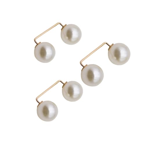3 Stück/Set Doppelperlen Imitation Perle Brosche Pins für Pullover Cardigan Frauen Clip Mantel Kleid Anti-Fade Exquisite Elegante Brosche, Einheitsgröße, Achat von Cmis Kbei