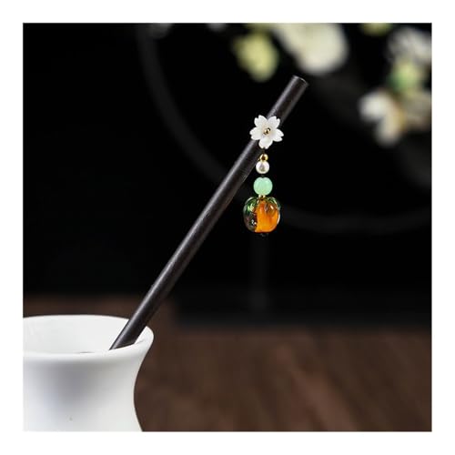 Cmis Kbei 1 x Holz-Haarnadel im chinesischen Stil, Blumen-Haarnadel mit Quaste, elegante Damen-Haarspange, Haarschmuck, Vintage-Stil (11) von Cmis Kbei