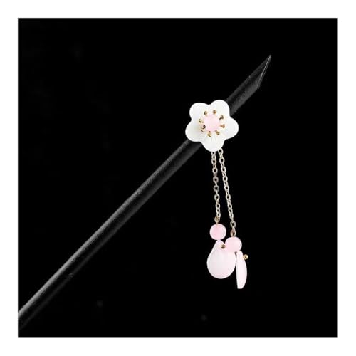 Cmis Kbei 1 x Holz-Haarnadel im chinesischen Stil, Blumen-Haarspange mit Quaste, elegante Damen-Haarspange, Haarschmuck, Vintage-Stil (9) von Cmis Kbei