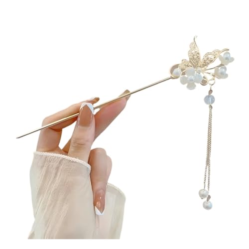 Cmis Kbei 2 Stück elegante Haarspangen im chinesischen Stil, Quaste, traditionelles Blumendesign, Frisur-Accessoire, Damenschmuck, Haarnadel (B) von Cmis Kbei
