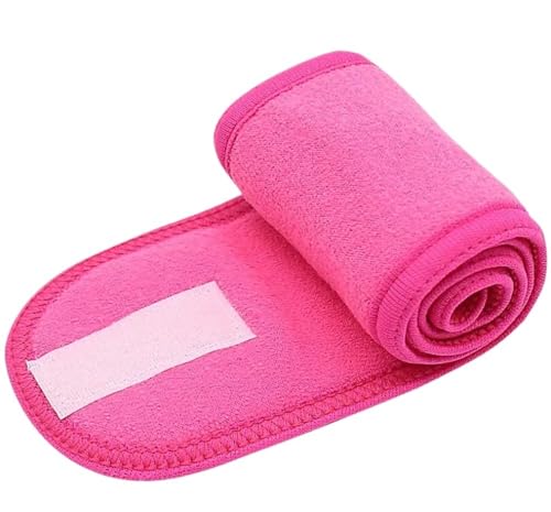 Cmis Kbei 2 x verstellbare breite Haarbänder für Yoga, Spa, Bad, Dusche, Make-up, Waschen, Gesicht, Kosmetik-Stirnband für Damen, Make-up-Zubehör (Rosarot) von Cmis Kbei