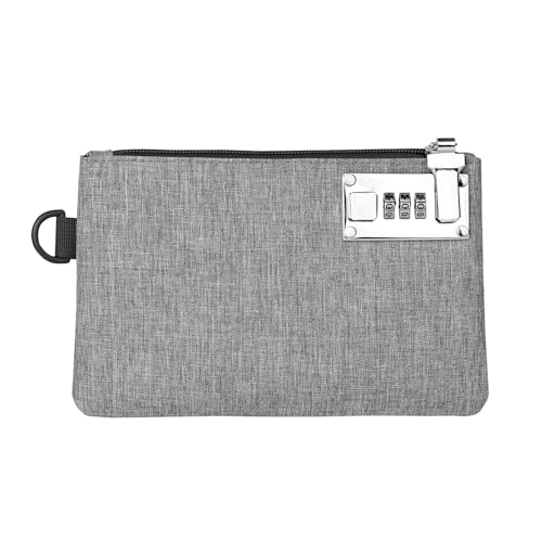 Cmis Kbei Abschließbare Geldtasche, Münzgeldbörse, Bargeld, Reisepass, Kreditkarten-Aufbewahrung, Kleingeldbörse, grau, 1 Stpck von Cmis Kbei