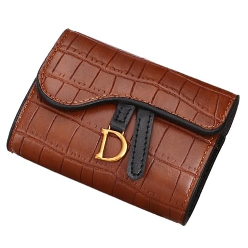 Cmis Kbei Damen Geldbörse Kurz D Brief Schnalle Münzen Geldbörsen Portemonnaie Kartentasche Schlüsselbörse Luxus Carteras para Mujeres, braun, Einheitsgröße von Cmis Kbei
