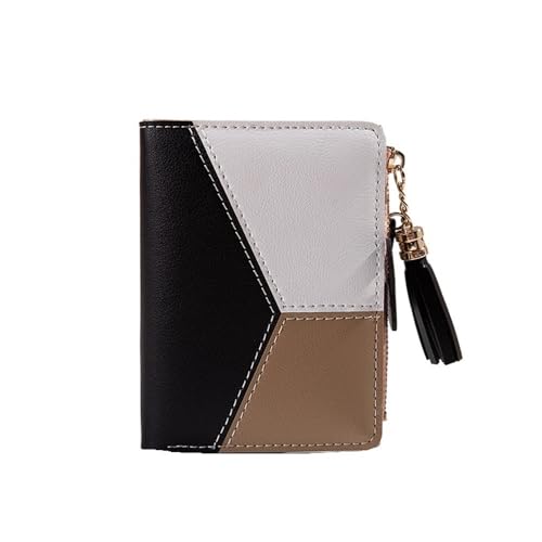 Cmis Kbei Damen Geldbörse PU Leder Damen Geldbörse aus Leder Frauen Geldbörsen Kartenhalter Faltbare Tragbare Lady Münzbörsen, Schwarz , Einheitsgröße von Cmis Kbei