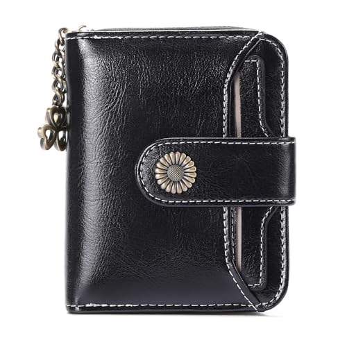 Cmis Kbei Echtes Leder Damen Reißverschluss Geldbörse Damen Kurz Multi Funktions Mini Zero Geldbörse Führerschein Geldbörse, Schwarz , Einheitsgröße von Cmis Kbei