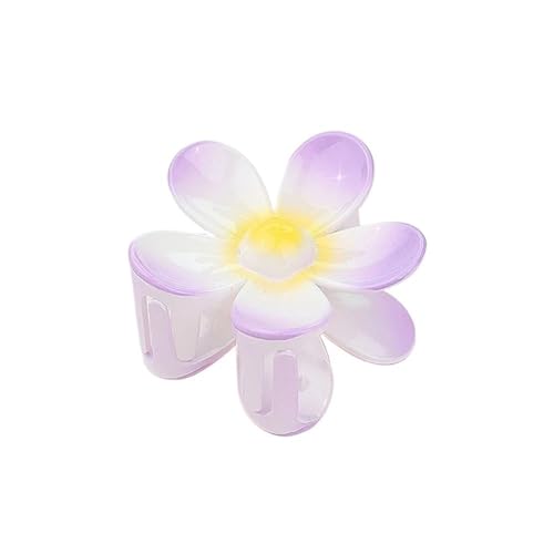 Cmis Kbei Haarklammer mit süßer Blume, 7 cm, mattiert, einfarbig, für Damen und Mädchen, Haarnadel, Haifisch-Clip, Pferdeschwanz-Clips, Haar-Zubehör (Lila 02) von Cmis Kbei