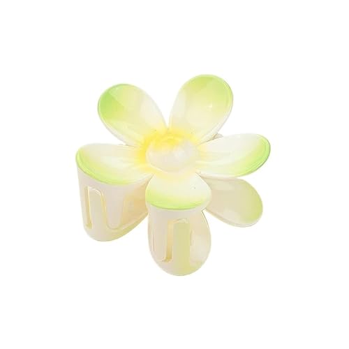 Cmis Kbei Haarklammer mit süßer Blume, 7 cm, mattiert, einfarbig, für Damen und Mädchen, Haarnadel, Haifisch-Clip, Pferdeschwanz-Clips, Haarschmuck (Grün 02) von Cmis Kbei
