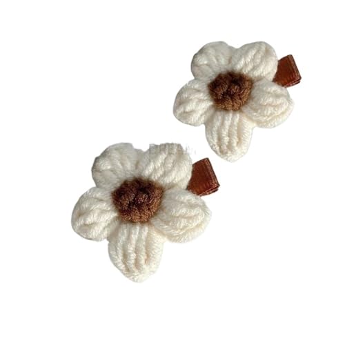 Cmis Kbei Haarnadeln mit niedlichem Baumwollseil, geflochtene Haarnadeln, Blumen-Haarspangen, modische Haarspangen, Kinder-Haar-Accessoires, Weiß, 2 Stück von Cmis Kbei