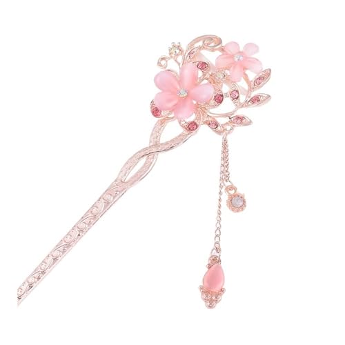 Cmis Kbei Haarspange aus Metall, chinesischer Stil, Blume, Strass, Haarnadel, Quaste, Perlen, Haarschmuck, Kopfschmuck, 2 Stück von Cmis Kbei