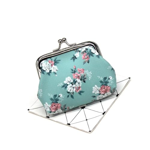 Cmis Kbei Modische Geldbörse mit Blumendruck, Mädchen, Haspe, Null, Damen-Geldbörse, Mini-Geldbeutel, PU-Leder, Schlüsselkartenhalter, B, 2PCS von Cmis Kbei