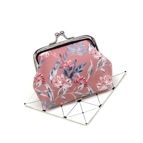 Cmis Kbei Modische Geldbörse mit Blumendruck, Mädchen, Haspe, Null, Damen-Geldbörse, Mini-Geldbeutel, PU-Leder, Schlüsselkartenhalter, e, 2PCS von Cmis Kbei