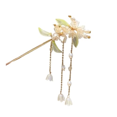 Cmis Kbei Retro-Quaste, Perlen, Strass, Haarnadel, chinesischer Stil, Haarnadel für Hochzeit, Haarschmuck, Charm, Metall-Haarnadeln, Schmuck, Damen (B) von Cmis Kbei