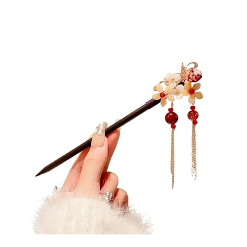 Cmis Kbei Retro-Quaste, Perlen, Strass, Haarnadel, chinesischer Stil, Haarnadel für Hochzeit, Haarschmuck, Charm, Metall-Haarnadeln, Schmuck für Damen (G) von Cmis Kbei