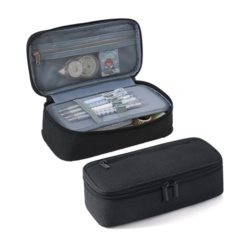 Cmis Kbei Stift-Aufbewahrungstasche, Federmäppchen, 2-lagig, großes Fassungsvermögen, Kosmetik, Lernbedarf, einfache Schreibwarenboxen für Schüler, Schwarz , Einheitsgröße Cmis Kbei Stift-Aufbewahrungstasche, Federmäppchen, 2-lagig, großes Fassungsvermögen, Kosmetik, Lernbedarf, einfache Schreibwarenboxen für Schüler, Schwarz , Einheitsgröße von Cmis Kbei