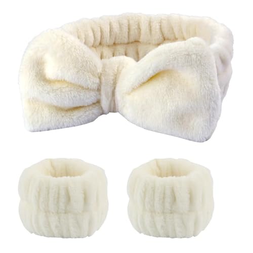 Cmis Kbei Stirnbänder zum Waschen des Gesichts, Armband-Set, Damen-Stirnband, Armbänder, saugfähig, wasserdicht, Make-up, Gesichtswäsche, Haar-Accessoires (A) von Cmis Kbei