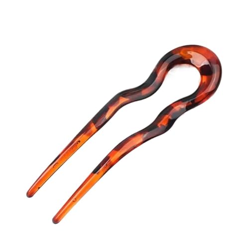 Cmis Kbei Süßer Acetat-Haarknoten, U-förmig, Fshion-Design, Haarnadel, Fleischbällchen, Haarklammer für Damen und Mädchen (braun) von Cmis Kbei