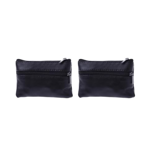 Cmis Kbei Vintage Leder Herren Geldbörse Reißverschluss Münzgeldbörse Bargeld Kleingeld Geldbörse Schlüsselhalter Geldbeutel Geschenk für Frauen, 2 Stück., Einheitsgröße von Cmis Kbei