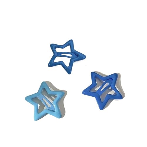 Cmis Kbei Y2K Haarspangen mit bunten Sternen, 3/10/12 Stück, für Damen, Haarnadel, Seitliche Haarspangen, Haarschmuck, Haarschmuck für Kinder, Himmelblau von Cmis Kbei
