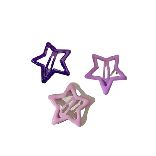 Cmis Kbei Y2K Haarspangen mit bunten Sternen, 3/10/12 Stück, für Damen, Haarnadel, Seitliche Haarspangen, Haarschmuck, Haarschmuck für Kinder, Lavendelfarben von Cmis Kbei