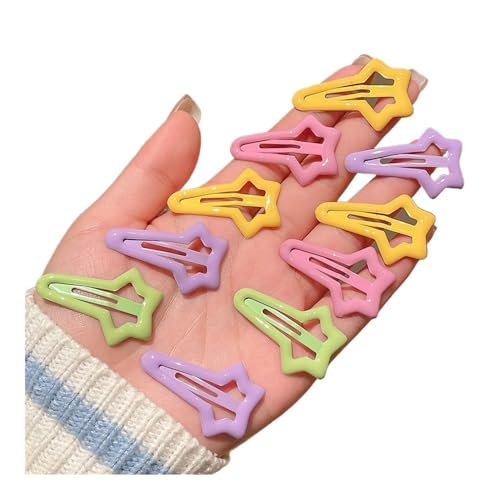 Cmis Kbei Y2K Haarspangen mit bunten Sternen, 3/10/12 Stück, für Damen, Haarnadel, Seitliche Haarspangen, Haarschmuck, Haarschmuck für Kinder, Rosarot von Cmis Kbei