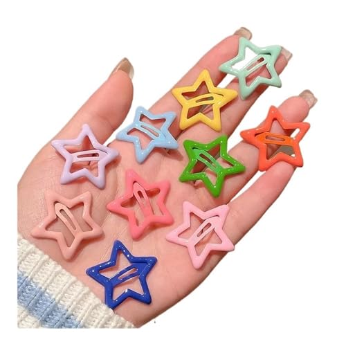 Cmis Kbei Y2K Haarspangen mit bunten Sternen, 3/10/12 Stück, für Damen, Haarnadel, Seitliche Haarspangen, Haarschmuck, Kinder-Kopfbedeckung, Haarschmuck (Milchweiß) von Cmis Kbei
