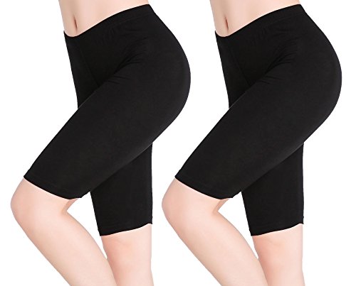 Damen Knielange Leggins Leicht Kurze Hose Unter Rock Leggings - Elastisch Dünn von CnlanRow