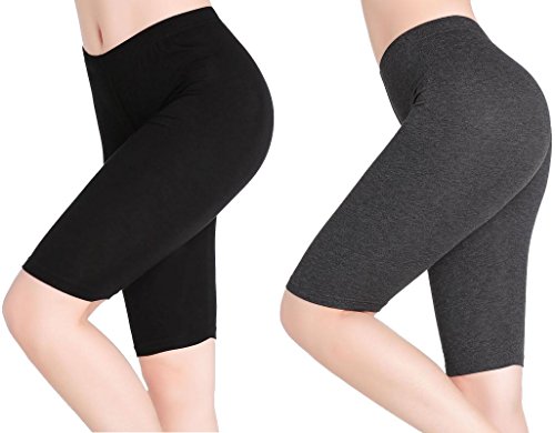 Damen Sport Leggings Kurz Leicht Knie Hose Unter Rock - Leicht Weich Elegante von CnlanRow