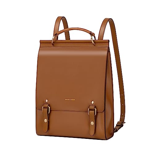 Cnolés Rucksack Damen Leder Eleganter Daypack Wasserdicht Damen-Rucksackhandtaschen Rücksacken für Damen Leder Diebstahlsicherer Lederrucksack Damen Business Cityrucksack Rucksacktasche für Frauen von Cnoles