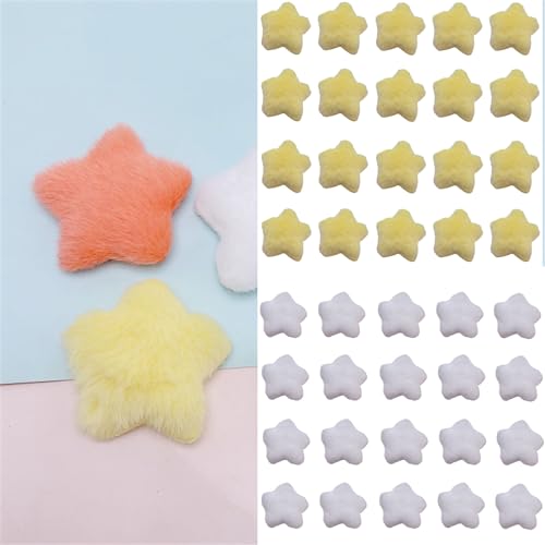 20 Stück gepolsterte Plüschsterne für Haarspangen, Basteln, Stirnbänder, Applikationen, Nähen, Kopfbedeckungen, Kleidung, Kleidung von Cnrfeoap