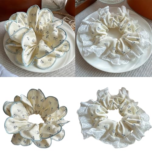 Aufwendiger Blumen-Haargummi für Damen, Haargummi, Blumen-Haargummi, Blau von Cnrfeoap