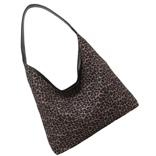 Cnrfeoap Große Kapazität Achseltasche für Damen Herbst Winter Pendeln Schulter Top Griff Handtasche Strand Achsel Frauen Leopardenmuster Achsel Handtasche Große Kapazität Schulter für Arbeit, Schwarz von Cnrfeoap