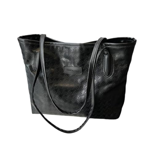 Cnrfeoap Übergroße Hahnentritt-Handtasche für die Arbeit Damen wasserdichte Schulter für Laptop U-Materialien Handtasche Damen Büro Hand mit abnehmbarem Charme, Schwarz , Einheitsgröße von Cnrfeoap