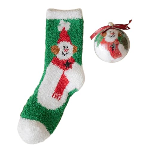 Damen Weihnachtssocken Winter Warm Gemütlich Weich Cartoon Pelz Athletic Indoor Hausschuhe für Frauen Weiche Dicke Warme Indoor Slipper, Erwachsene Grün Weiß Bi, Einheitsgröße von Cnrfeoap