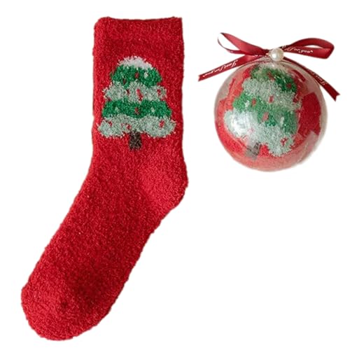 Damen Weihnachtssocken Winter Warm Gemütlich Weich Cartoon Pelz Athletic Indoor Hausschuhe für Frauen Weiche Dicke Warme Indoor Slipper, Erwachsene a Red and Gree, Einheitsgröße von Cnrfeoap