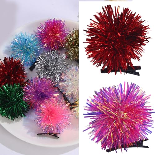 Festliche Lametta-Haarspange, schöne glitzernde Haarspange, glitzernde Kugeln, Haarspangen, Mädchen-Haarnadeln, 2000er-Jahre-Trend von Cnrfeoap