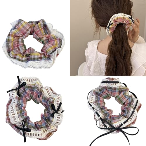 Haargummis mit Spitzenschleifen, dick, Hochsteckfrisuren, übergroß, elegantes Haarseil, Haargummi für Damen, Zopfhalter, Haarschmuck von Cnrfeoap