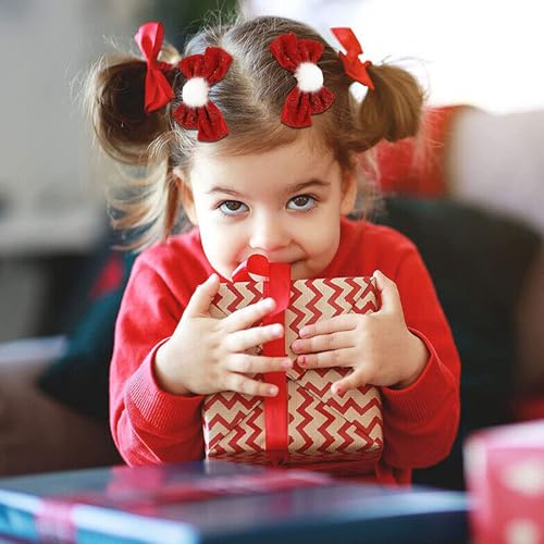 Haarspange mit Pompons für Neujahr, süße Weihnachten, flache Haarspange, Weihnachten, elegante Haarspange für Bündel von Cnrfeoap