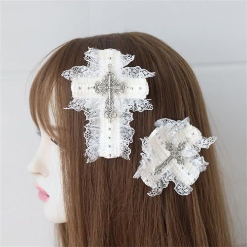 Kreuze Haarnadel Dunkle Spitze Haarspange Coole Haarnadel Pferdeschwanzhalter Dunkle Kreuze Haarspange Haarnadel für Frauen von Cnrfeoap