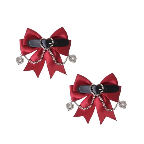 Stylische Herzschleifen Haarteil Mode Haarspange Legierung Haarschmuck Halloween Haarnadel für trendige Damen von Cnrfeoap