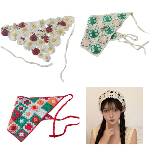 Zartes Frühlingskopftuch für Damen, modisch, gestrickt, Blumenhaarband, elastisches Haarband für jeden Anlass von Cnrfeoap