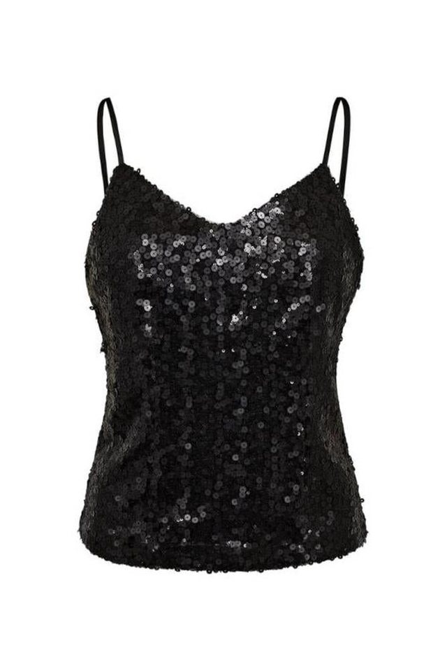 Co'couture Tanktop Top mit schwarzen Pailletten von Co'couture