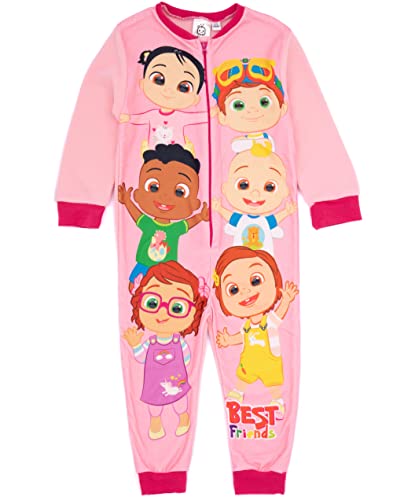 CoComelon Girls Rosa Onesie | All-in-One-Fleece-Loungewear | JJ Cody Nina Bella Cece | Kinder-Pyjama-Pyjama-Schlafanzug-Nachtwäsche | Gemütliche Geschenkartikel – 18–24 Monate von CoComelon
