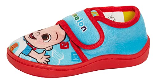 CoComelon Hausschuhe für Mädchen Jungen Säuglinge Kleinkinder Einfaches Verschluss Kinderzimmer Hausschuhe Kinder JJ Booties, Aqua Rot, 25 EU von CoComelon