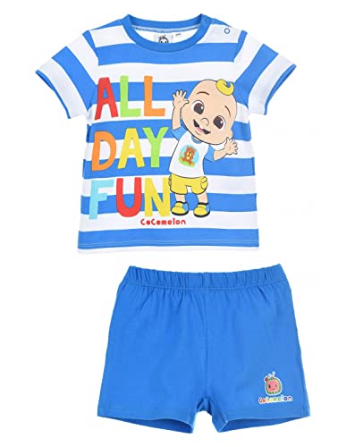 Cocomelon Pyjama für Baby Junge, T-Shirt und Shorts-Set, 2-Teilig, für Jungen, Weiche Baumwolle, Größen 1 bis 4 Jahre (as3, Age, 4_Years, Regular, Blau) von CoComelon
