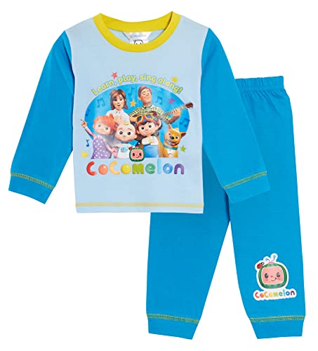 ungen Coco Melon Pyjamas Kinder Charakter Vollständiges Länge Schlafanzug-Set Nachtwäsche YouTube J.J. + Familie, Blau, 80 von CoComelon